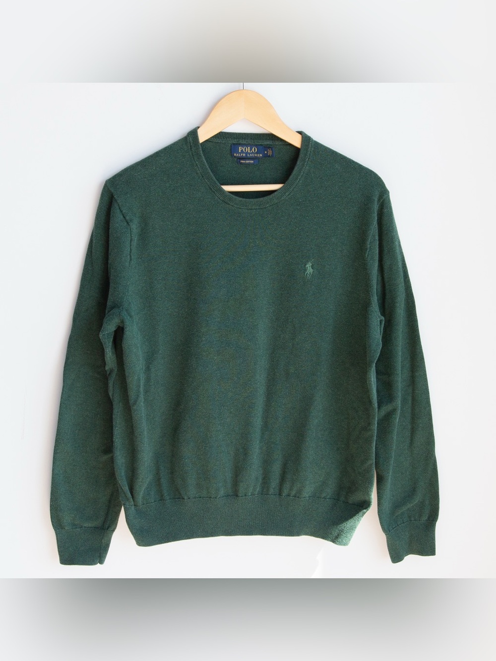Polo Ralph Lauren Green Pima Cotton Crewneck Sweater M